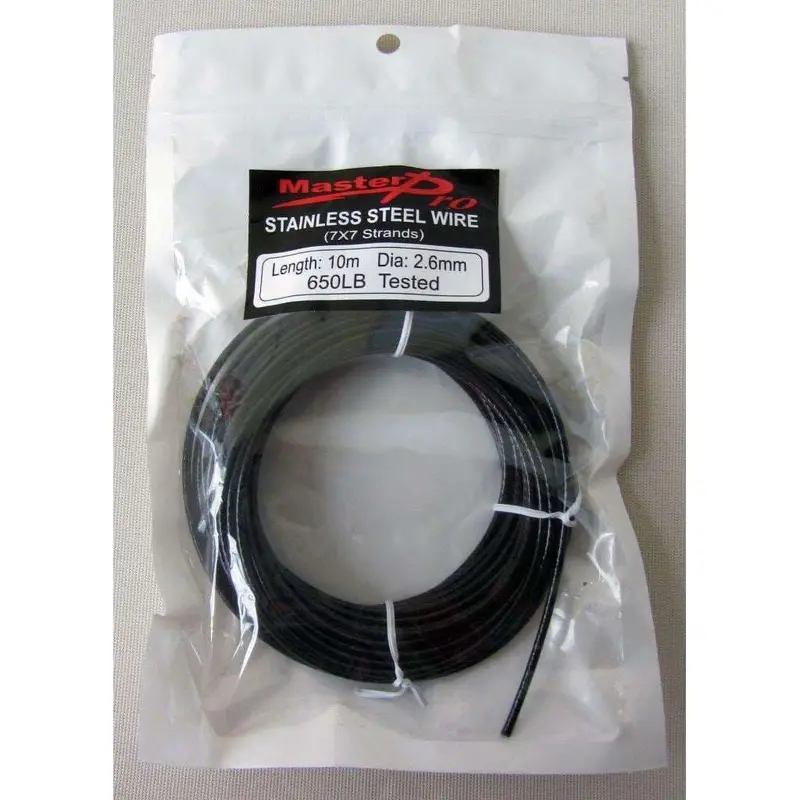 10-Meter 650lb Abrasion-Resistant Wire Leader – Nylon-Coated 7×7 Stainless Steel