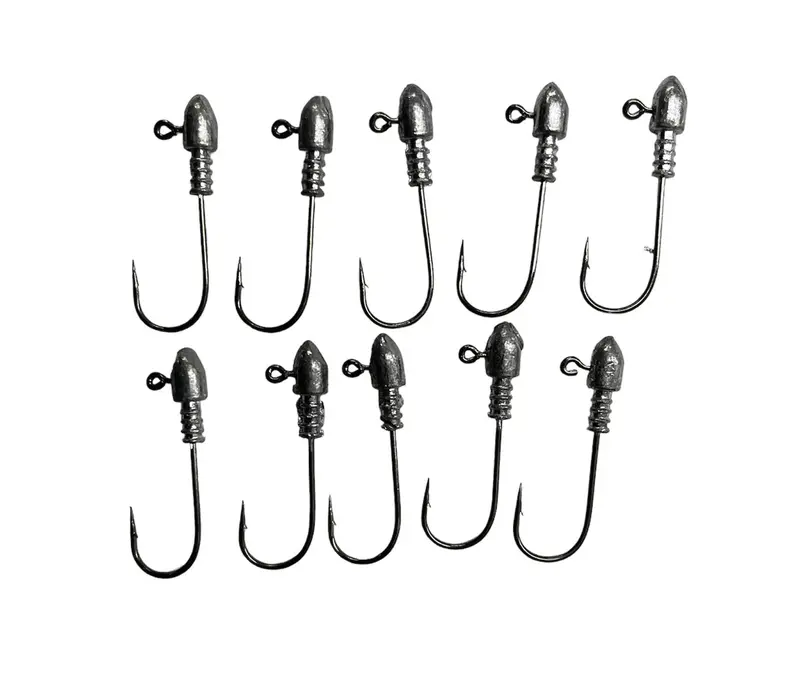 10-Pack Chemically Sharpened 1/16 oz Jig Heads for Light-Tackle Fishing