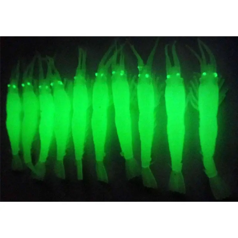 10-Pack Large Lumo Prawn Soft Plastics (85mm) – UV-Enhanced Shrimp & Yabbie Lures for Baitfish Imitation