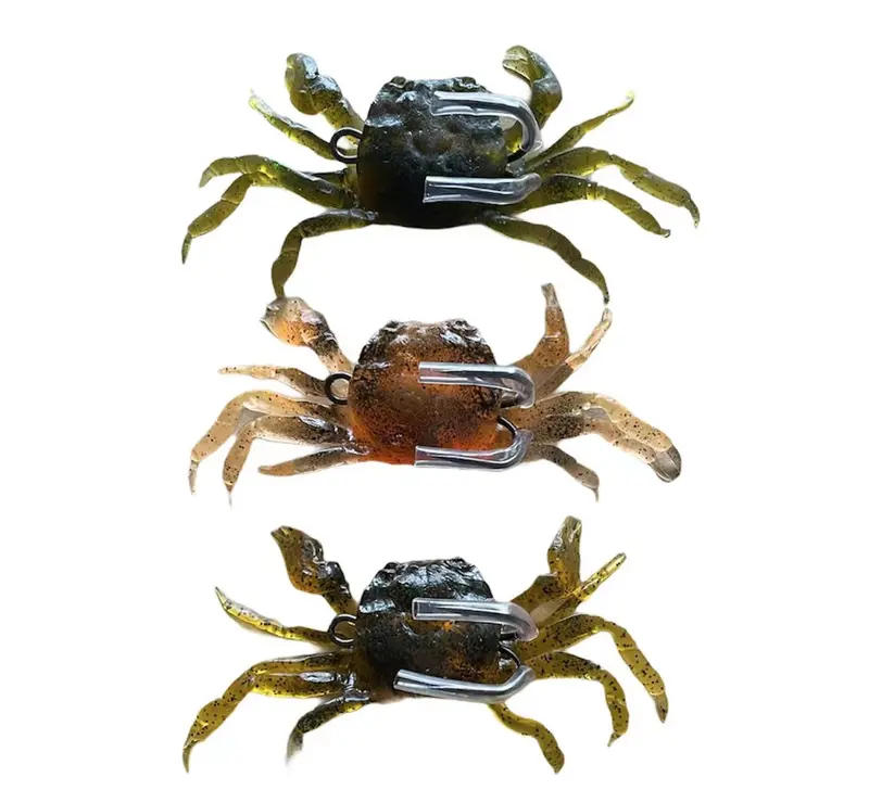 10-Pack Realistic 3D Soft Plastic Crab Lures – Artificial Bait for Saltwater Fishing