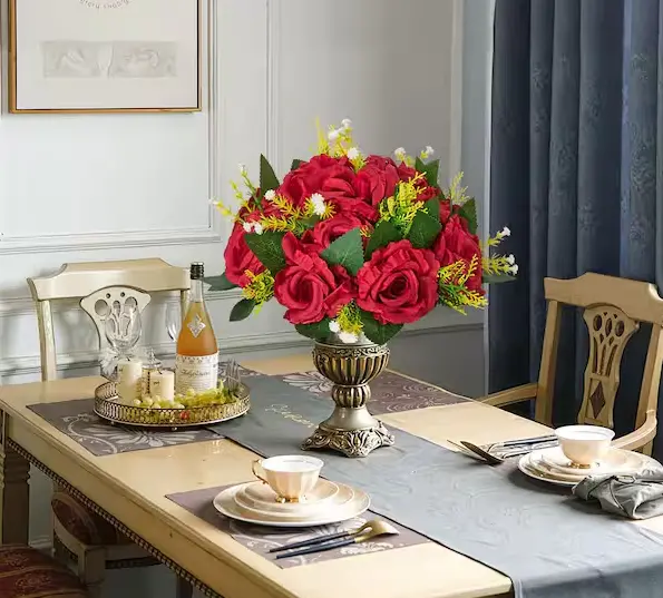 10-Pack Red Rose Ball Decorations – Faux Floral Accents