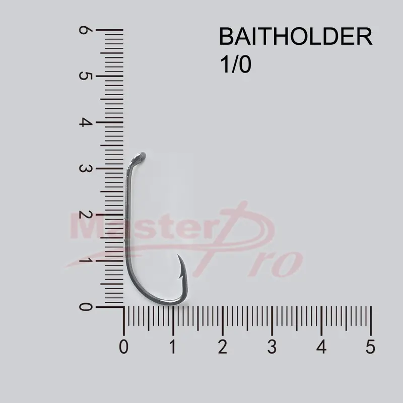 100-Pack #1/0 Baitholder Hooks – Chemically Sharpened for Bait Retention