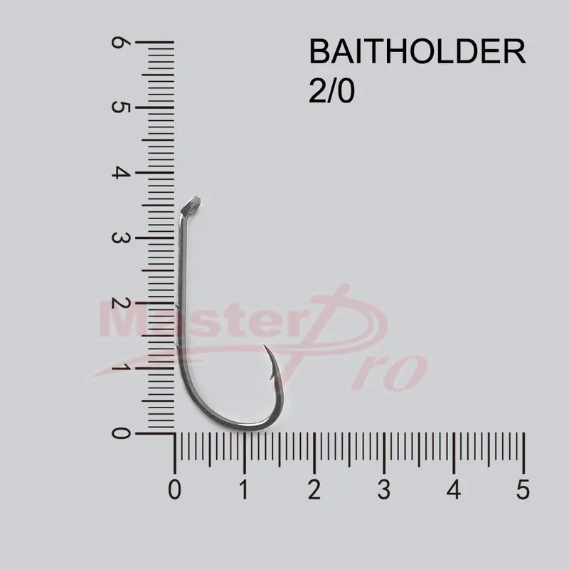 100-Pack 2/0 Chemically Tempered Baitholder Hooks – Extra-Sharp Points for Live Bait