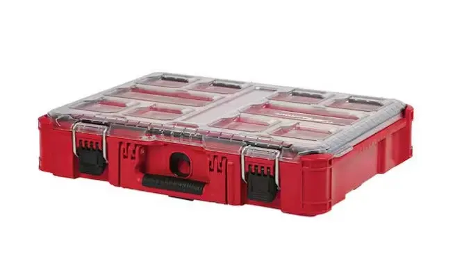 11-Compartment Portable Small Parts Organizer with Impact-Resistant Shell