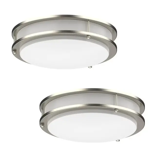 12-Inch Double-Ring Flush Mount Ceiling Light – 5-Color Temperature Adjustable (2-Pack)