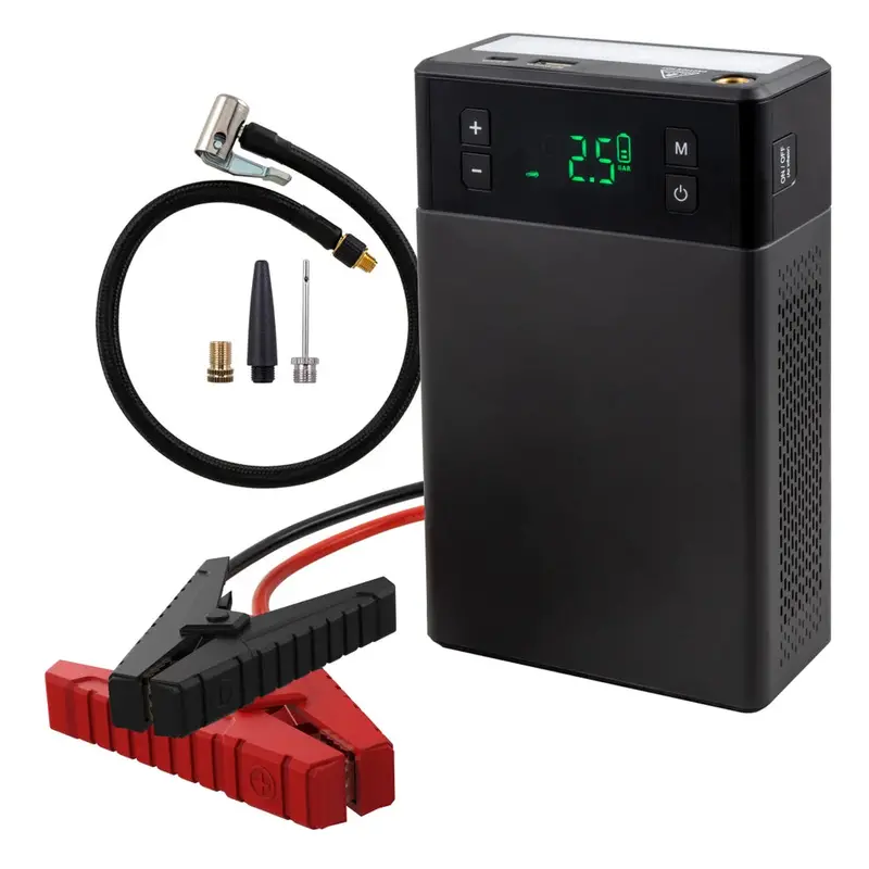 1200A Portable Jump Starter with Built-In Air Compressor & LED Light