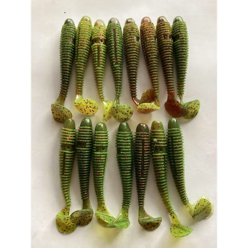 15-Pack 9.5cm Paddle Tail Grub Lures – Realistic Action, Soft Plastic Bait