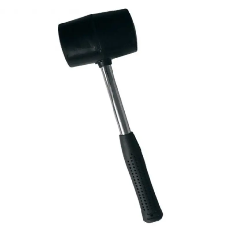 16-Ounce Steel-Handle Rubber Mallet for General and Outdoor Tasks