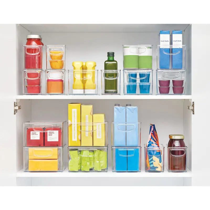 18-Piece Stackable Kitchen Storage Bin Organizer Set