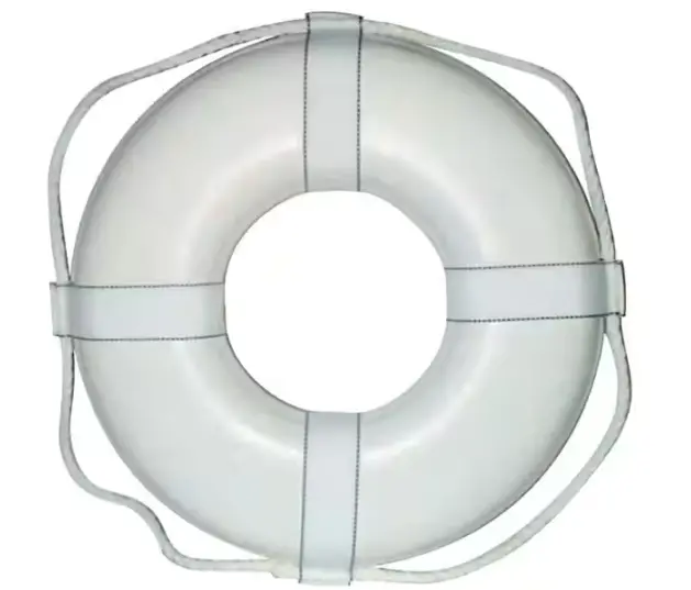 19-Inch Closed-Cell Foam Life Ring with Reinforced Webbing Straps – White Safety Ring