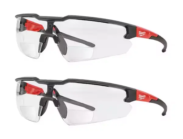 +2.00 Magnification Bifocal Safety Glasses – Scratch-Resistant Single Pair