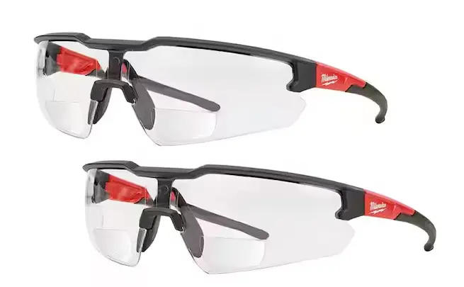 +2.50 Magnification Bifocal Safety Glasses – Scratch-Resistant Single Pair