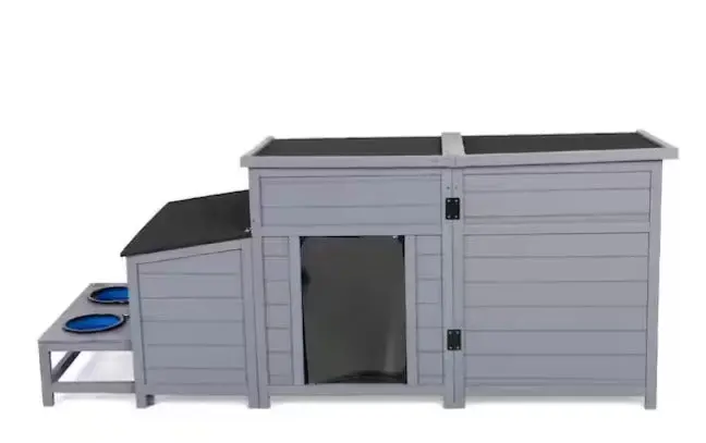 2-in-1 Outdoor Dog House with Detachable Porch