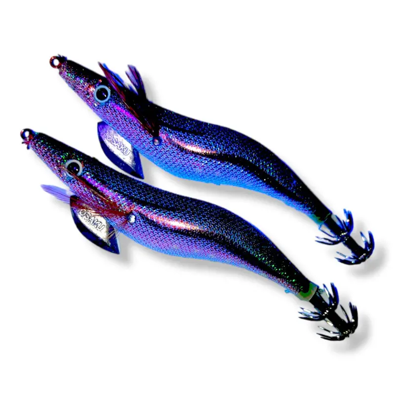 2-Pack UV-Enhanced Squid Jigs – Sizes 2.5, 3.0, 3.5 (4-Number Hook)