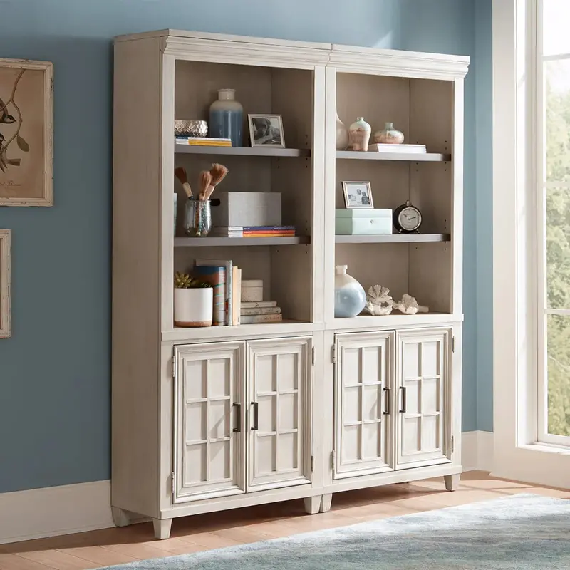 2-Section Modular Wall-Mounted Bookcase