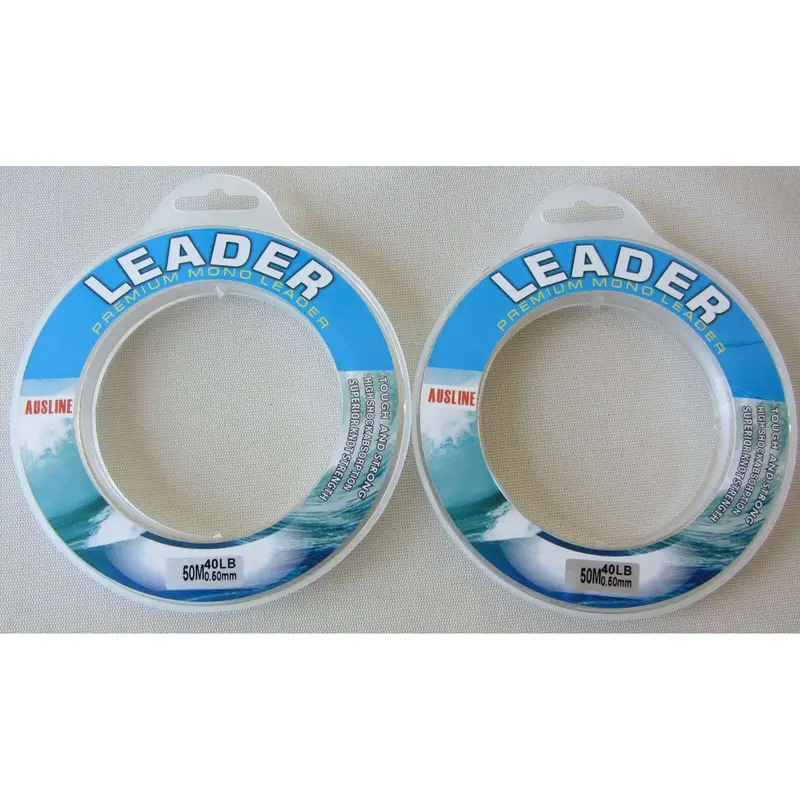 2-Spool Set: 40lb Monofilament Fishing Leader – 50 Meters per Spool