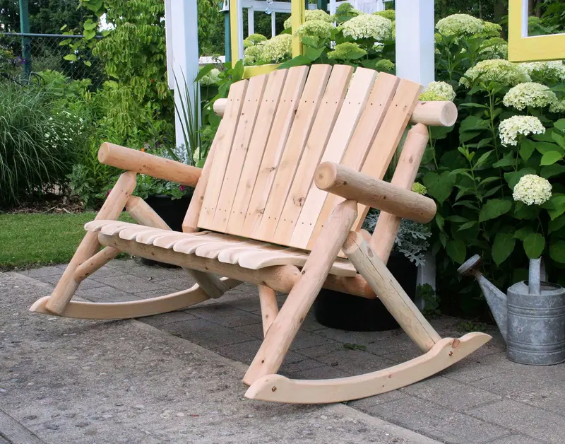 4-Foot Cedar Log Rocking Love Seat