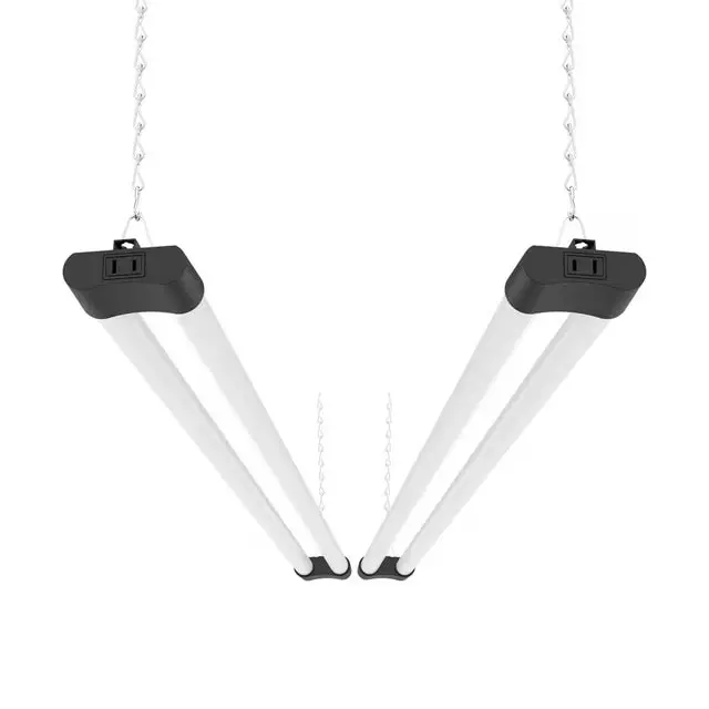 4-Foot Dual-Tube LED Shop Light – 40W Lightweight Fixture with Inline Switch (2-Pack)