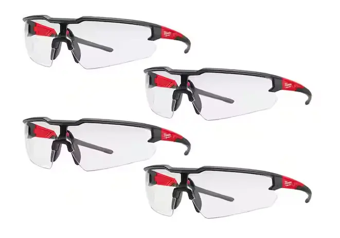 4-Pack Clear Safety Glasses with Hard-Coated Lenses
