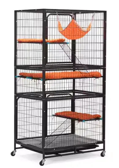 4-Tier Wire Pet Enclosure for Cats and Small Animals