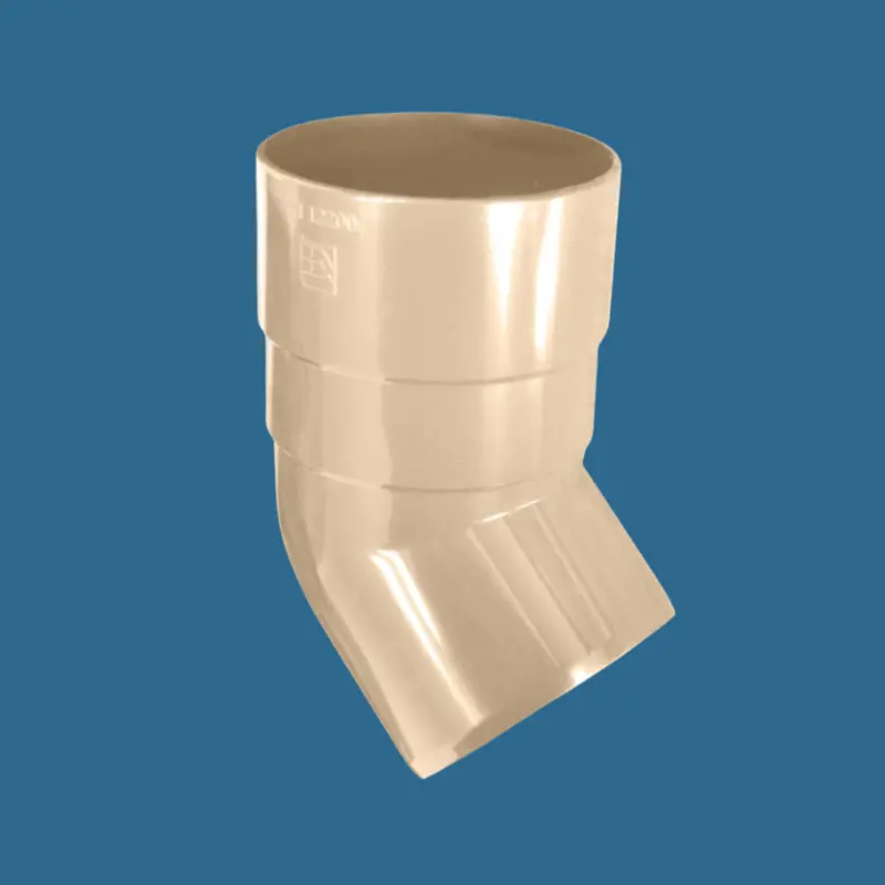 45° Male-to-Female Gutter Elbow – 8 cm Diameter, Sand Finish (INES)