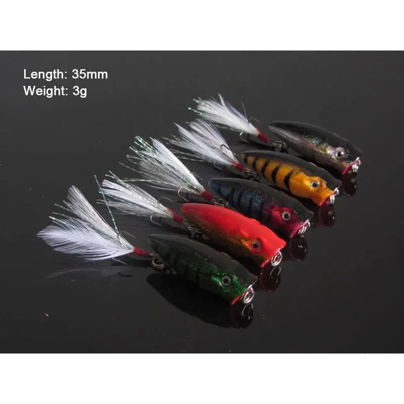 5-Pack Small Popper Lures – Estuary & Inshore Fishing Baits