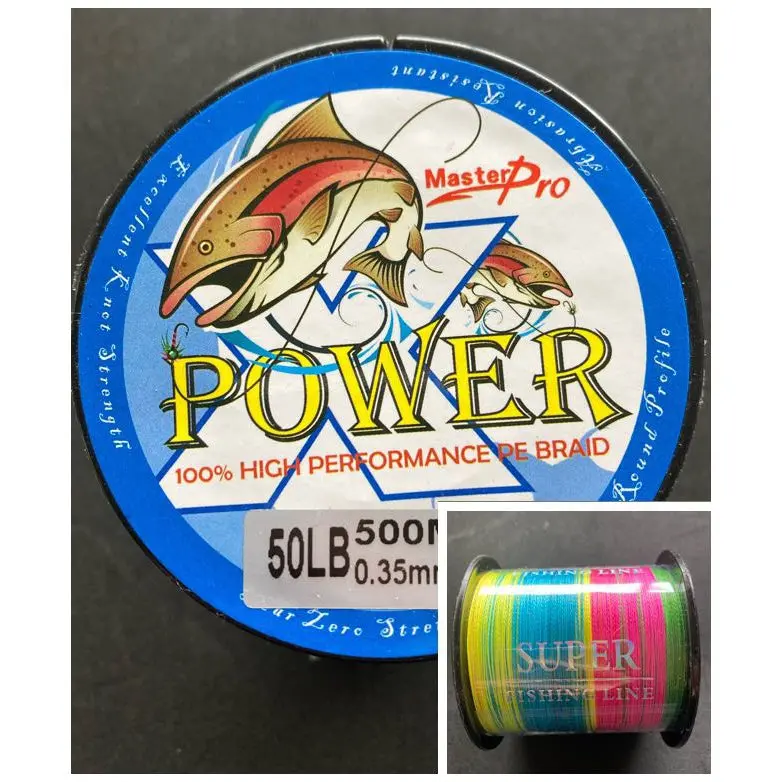 500-Meter PE Braided Line – Multi-Color, 10-Meter Interval Markings (50–100lb Test)