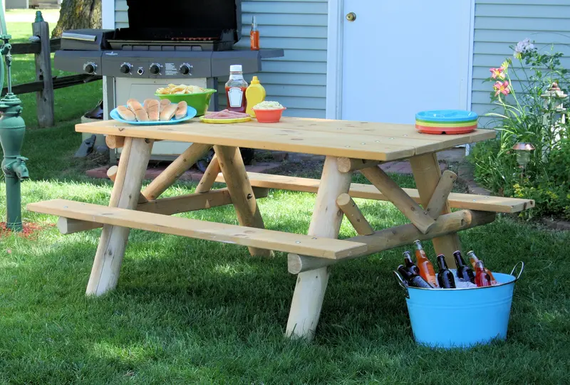 6-Foot Rustic-Style Outdoor Picnic Table