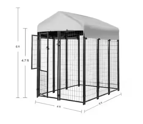 6 ft x 4 ft x 6 ft Heavy-Duty Welded Wire Dog Enclosure Kit