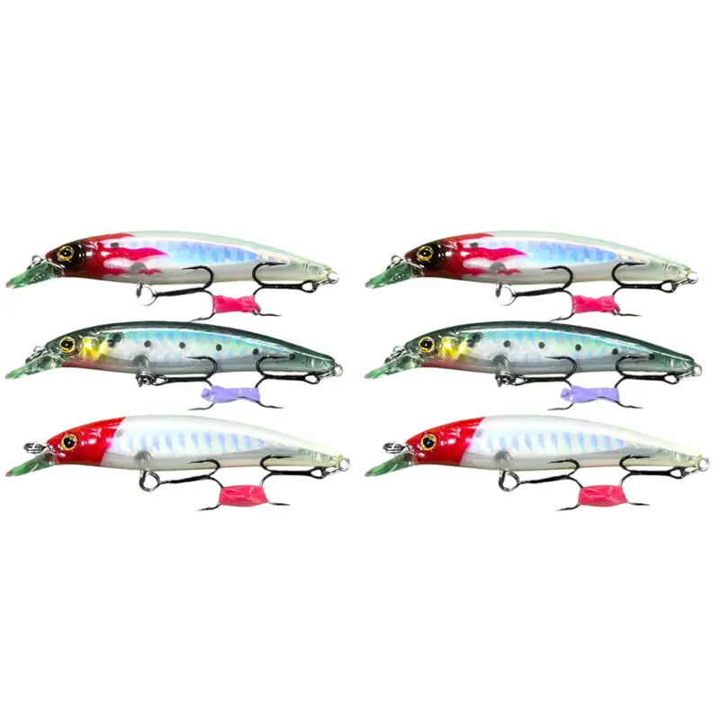 6-Pack MasterPro 7cm Minnow Lures – 5.5g, 0.5m Depth, Three Color Options