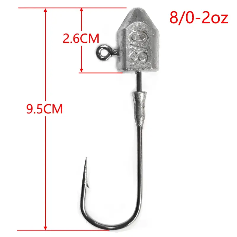 6-Piece Heavy-Gauge 8/0 Chemically Sharpened Jig Heads – 2-Ounce Offshore Rigging