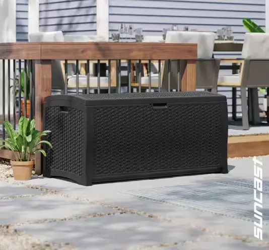 99-Gallon All-Weather Plastic Resin Deck Box – Heavy-Duty Outdoor Storage Container