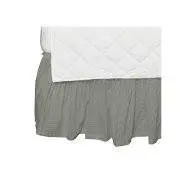 Adjustable Crib Skirt in White and Grey Stripes