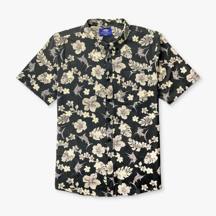 Aftco Boatbar Short-Sleeve Shirt – Matte Black Performance Fabric
