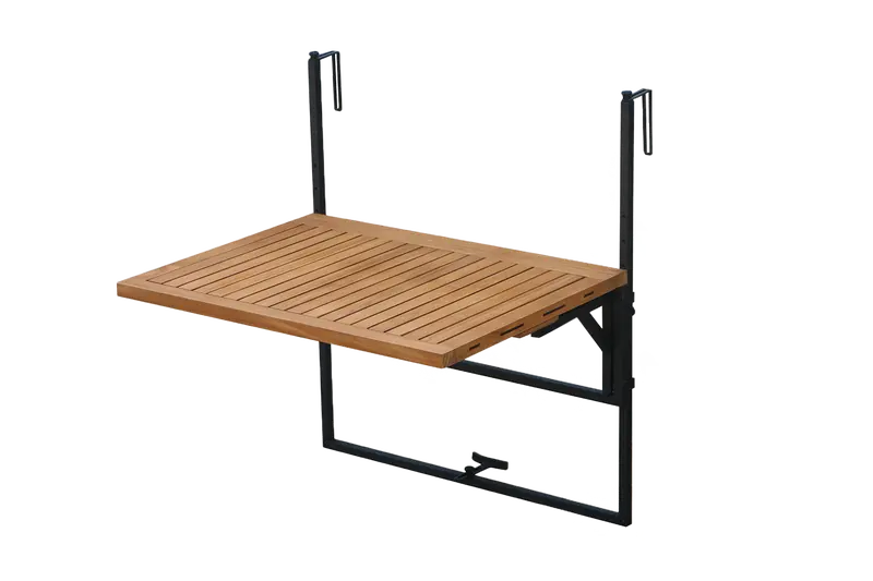 Alma Teak Hanging Table with Integrated Clothesline – 80 × 60 cm