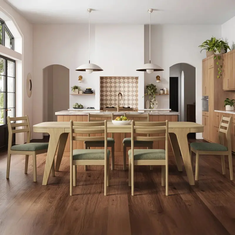 Alpine Loft Dining Set – Table and Six Industrial-Chic Chairs