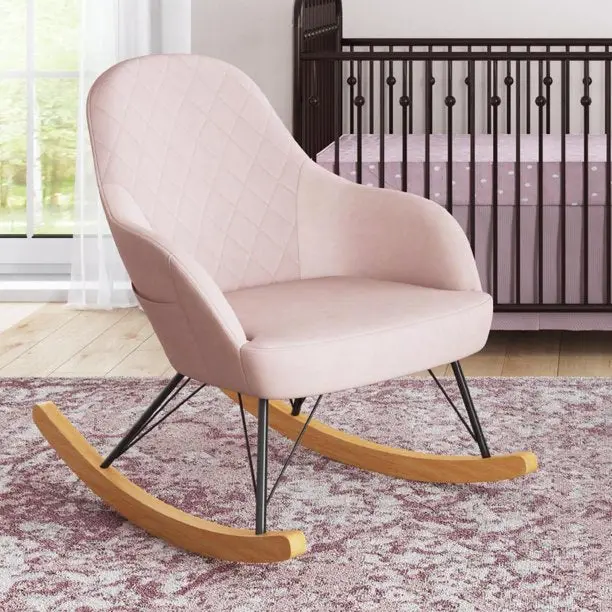 Amalie Soft-Touch Rocker Chair in Pink