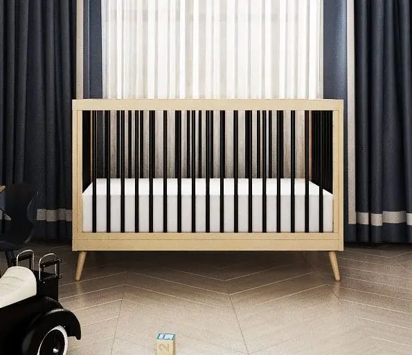 Amy Black & Natural 3-in-1 Convertible Crib