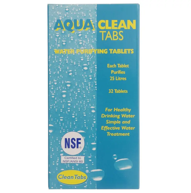 Aqua Clean Water Purification Tablets – 32-Count Pack