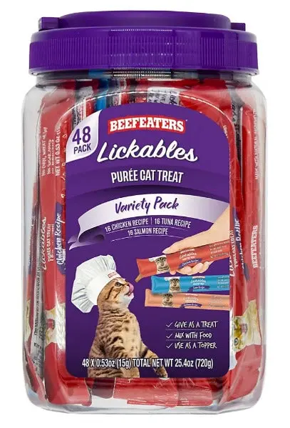 Assorted Flavor Lickable Cat Treats – 48-Pack
