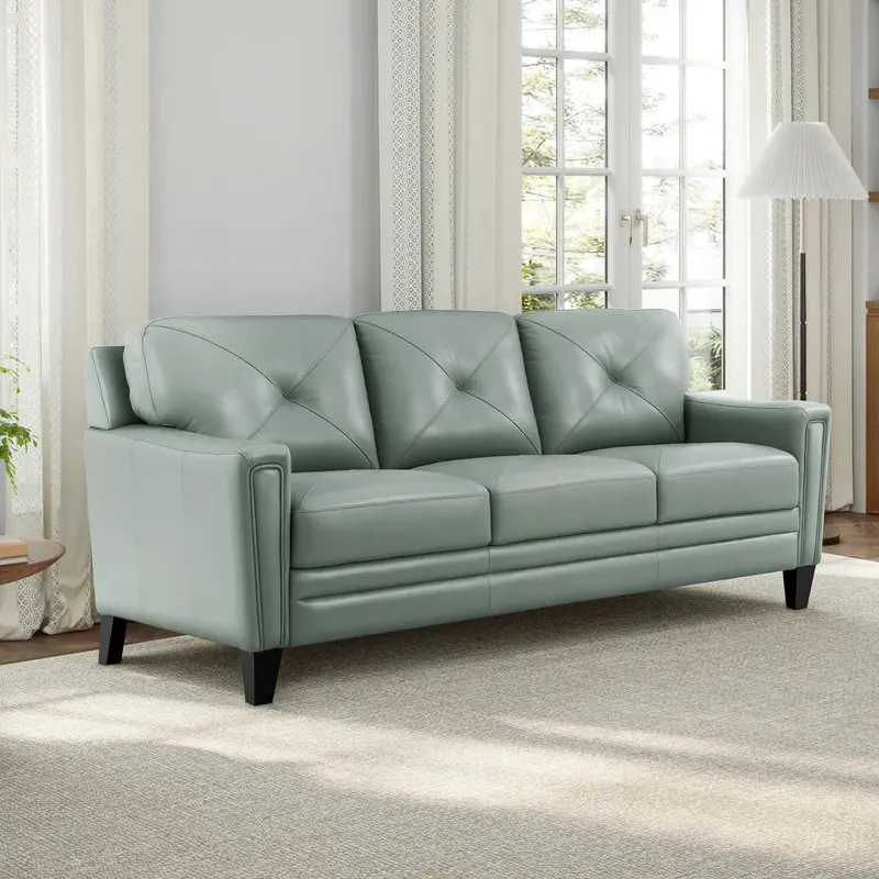 Atmore Top-Grain Leather Sofa – Classic Upholstered Design