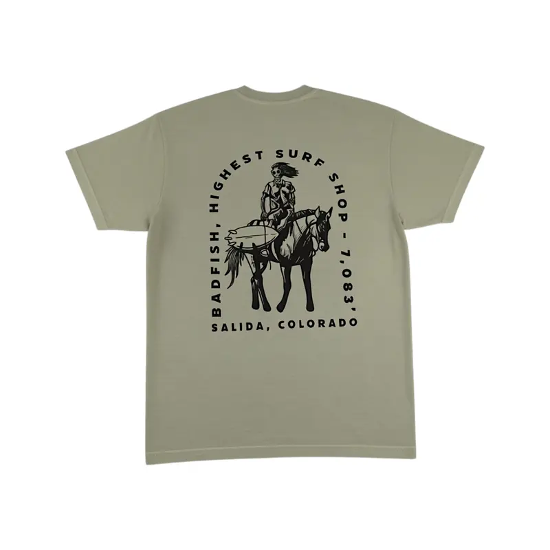 Badfish Cowboy-Themed Tombstone Graphic T-Shirt