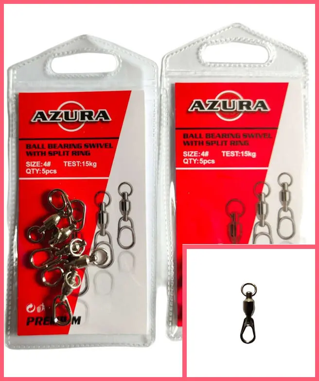 Ball Bearing Swivel & Split Ring Combo – 10pcs, Sizes 4#–6#, 15–45kg