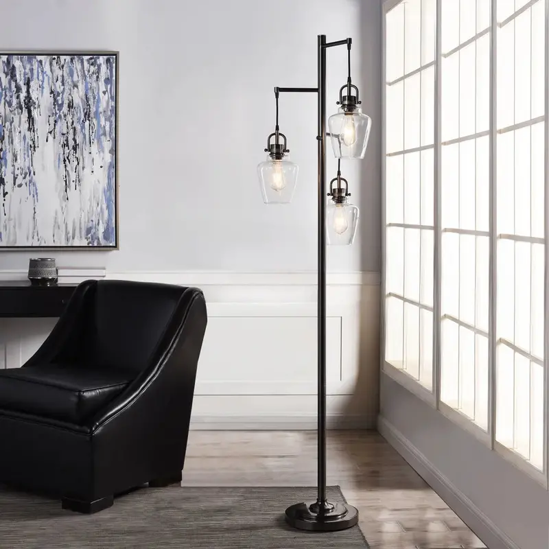 Basia 3-Light Floor Lamp – Modern Tri-Branch Design with Dimmable LED Bulbs