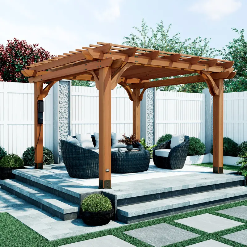 Beaumont 12 ft × 12 ft Steel Frame Pergola