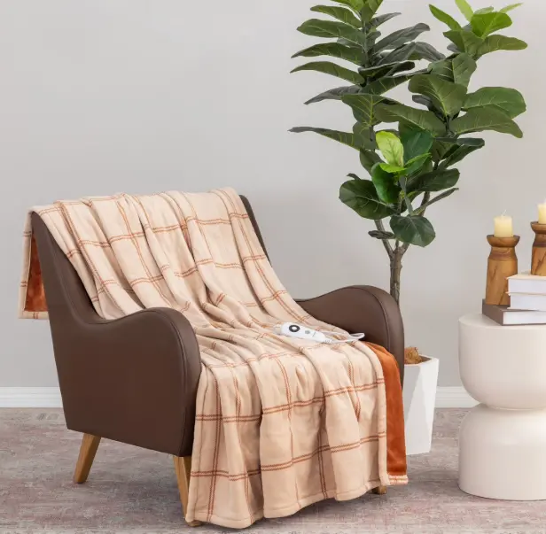 Berkshire Heated Plush Throw Blanket