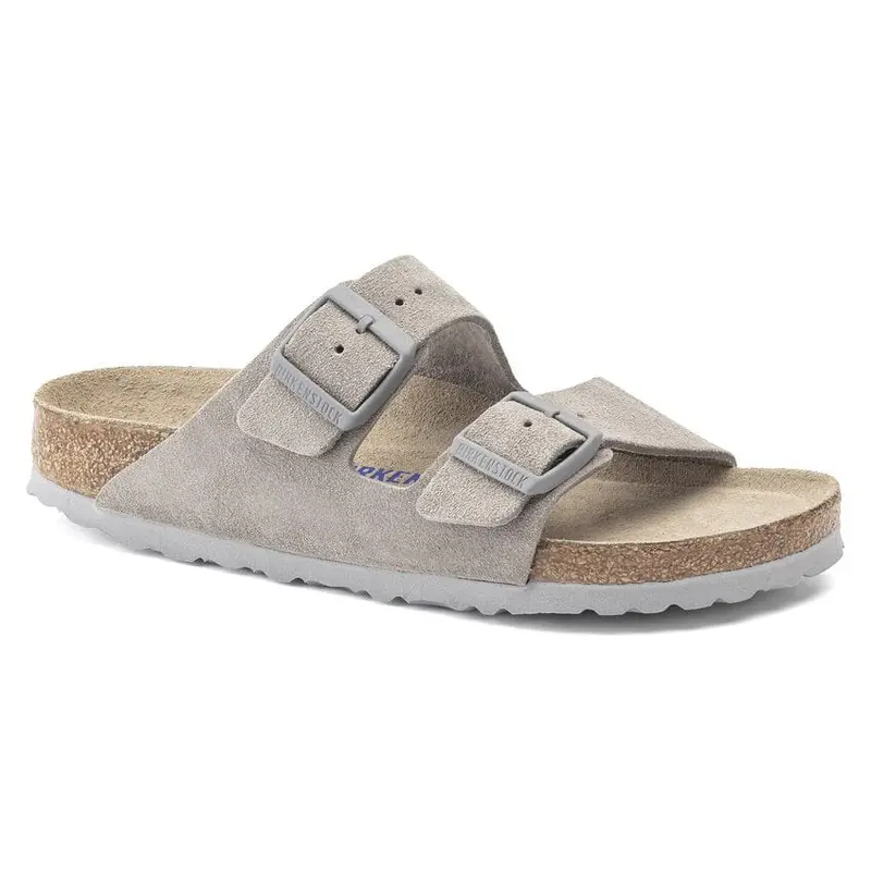 Birkenstock Arizona Sandals for Women – Soft Footbed Suede in Stone Coin