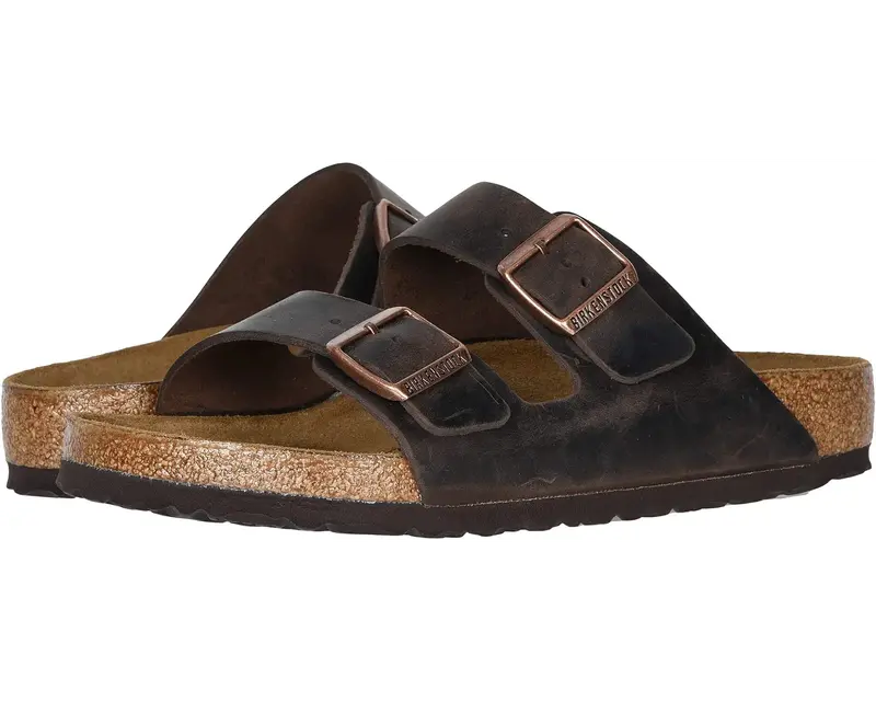 Birkenstock Arizona Sandals – Men’s Oiled Habana Leather, Adjustable Two-Strap Design