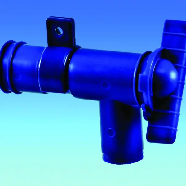 Blue 28mm Fresh Water Drainage Tap with Integrated Valve