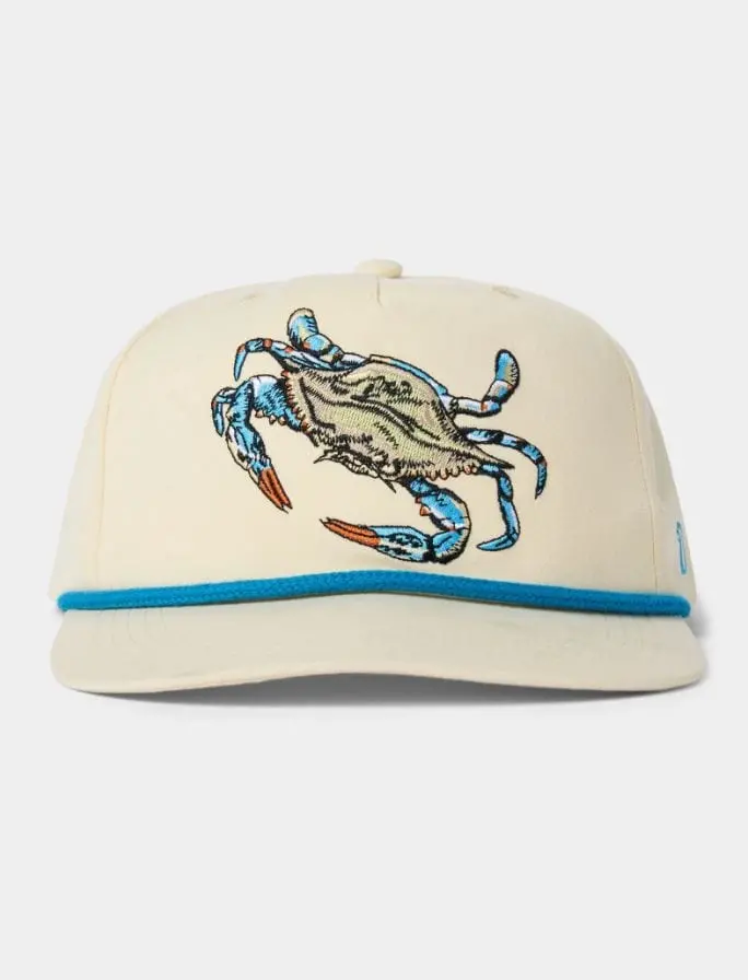 Blue Crab Embroidered Cotton Trucker Hat